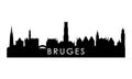 Bruges skyline silhouette.