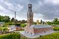 Bruges Town Hall, Big Ben and Eiffel tower in mini Europe park, Brussels, Belgium Royalty Free Stock Photo