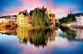 Bruges - Traditional city canals in the historical medieval. Belgium Royalty Free Stock Photo