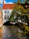 Brugge, Belgium. Ancient medieval old town of Bruges sunny day Royalty Free Stock Photo