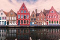 Brugge, Belgium. Colorful ancient houses in Brugge.