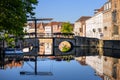 Bridge over Langerei canal on a sunny day in summer Royalty Free Stock Photo