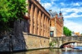 Tourist boat on canal Spiegelrei, Bruges, Belgium Royalty Free Stock Photo