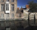 Brugge Bruges Belgium medieval buildings canal made of brick an Royalty Free Stock Photo