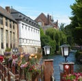 Brugge Canal with Tourist Boat Dock