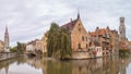 Brugge canals at sunrise Royalty Free Stock Photo