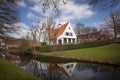 Brugge - medieval house over a canal in Bruges, Belgium Royalty Free Stock Photo