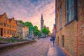 Brugge sunset cityscape