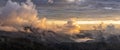 Brugneto lake mountains panorama at sunset Royalty Free Stock Photo