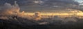 Brugneto lake mountains panorama at sunset Royalty Free Stock Photo