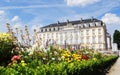 Bruhl Palace Augustusburg with Flowers in Foreground Royalty Free Stock Photo