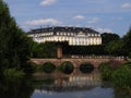 Bruhl Palace Augustusburg Reflection With Bridge Royalty Free Stock Photo