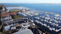 Bruinisse in the Netherlands an European fishing village with sailboats in the marina.