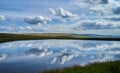 Brun Clough Reservoir and Pennines Royalty Free Stock Photo