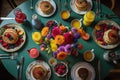 Brunch Bliss: Pancakes, Berries, and Blooms