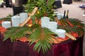 Brunch buffet appetizer table setting