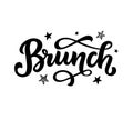 Brunch calligraphy vector logo badge Royalty Free Stock Photo