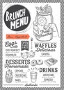 Brunch menu restaurant, food template. Royalty Free Stock Photo