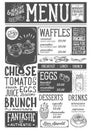 Brunch menu restaurant, food template. Royalty Free Stock Photo