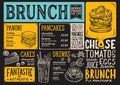 Brunch menu restaurant, food template.