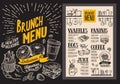 Brunch menu for restaurant. Vector food flyer for bar and cafe.