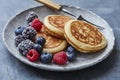 Brunch pancakes with berries Royalty Free Stock Photo