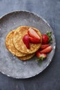 Brunch pancakes with berries Royalty Free Stock Photo