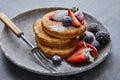 Brunch pancakes with berries Royalty Free Stock Photo