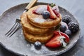 Brunch pancakes with berries Royalty Free Stock Photo