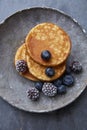Brunch pancakes with berries Royalty Free Stock Photo