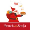 Brunch with Santa Fancy Holiday vector flat icon