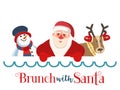 Brunch with Santa Fancy Holiday vector flat icon