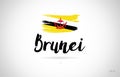 brunei country flag concept with grunge design icon logo