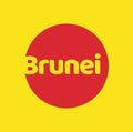 Brunei country name art with national flag color