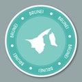 Brunei Darussalam label flat sticker design.