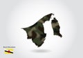 Brunei Darussalam map with camouflage pattern, Forest / green texture in map. Military concept for army, soldier and war. coat of
