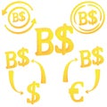 Brunei dollar currency symbol icon of Sultanate of Brunei