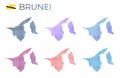 Brunei dotted map set.