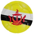 Brunei flag on a soccer ball Royalty Free Stock Photo