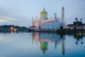 Brunei Great Mosque at sunset, Borneo, Southeast Asia Royalty Free Stock Photo