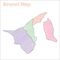 Brunei hand-drawn map.