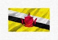 Brunei hand painted waving national flag.