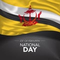 Brunei happy national day greeting card, banner, vector illustration