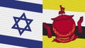 Brunei and Israel Two Half Flags Together