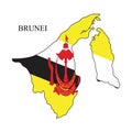 Brunei map vector illustration. Global economy.