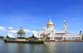 Brunei mosque and the royal barge Royalty Free Stock Photo