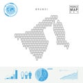 Brunei People Icon Map. Stylized Vector Silhouette of Brunei. Population Growth and Aging Infographics