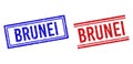 Distress Textured BRUNEI Stamps with Double Lines