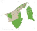 Brunei shape on white. Topo French