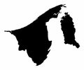Brunei silhouette map